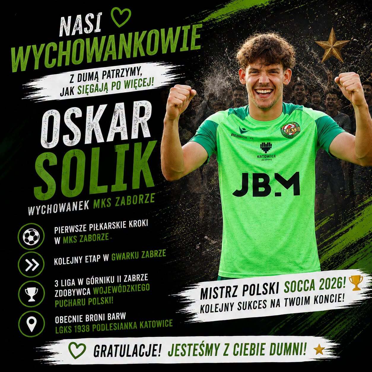 Oskar Solik — wychowanek MKS Zaborze